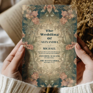 Invitation Antique Floral Vintage Art nouveau Mariage