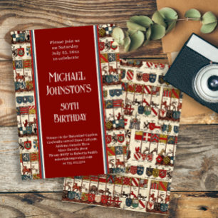 Invitation Antique Heraldry Histoire Fête d'anniversaire de l