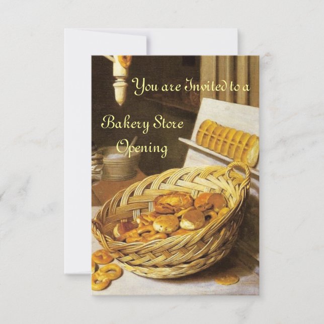 INVITATION ANTIQUE OVEN BAKERY PETIT DÉJEUNER PARTI RSVP (Devant)