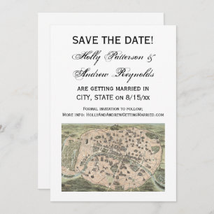 Invitation Antique Paris Map, do-it-yourself BG V Enregistrer