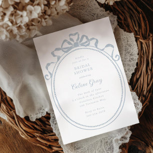 Invitation Antique Ribbon Bow Victorian Frame Fête des mariée