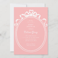 Antique Ribbon Bow Victorian Pink Baby shower