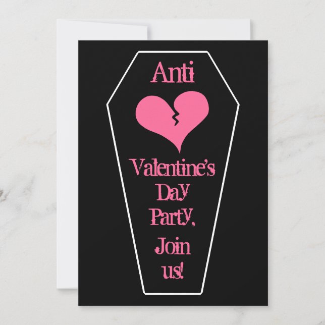 Invitation Antique Saint Valentin mignon coeur brisé sur le c (Devant)