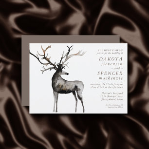 Invitation Antlers rustiques   La chasse est au-dessus du Mar