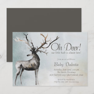 Invitation Antlers rustiques   Oh Deer Little Buck Baby showe
