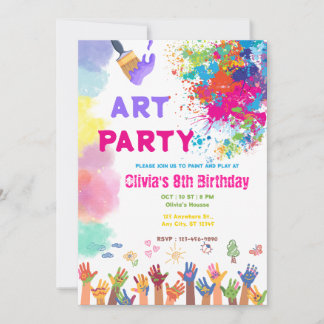 Invitation ANY AGE Art Party Paint Party Birthday 