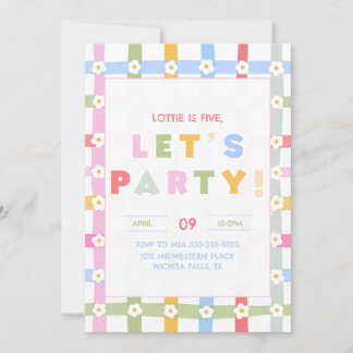 Invitation Any age Girly Daisy birthday