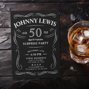 Invitation Any Age Whiskey thème surprise 50e anniversaire