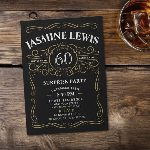 Invitation Any Age Whiskey thème surprise 60e anniversaire