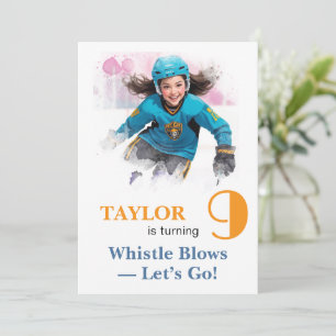 Invitation *~* AP94 DIY kw-2 Jolie Fille de Hockey Anniversai