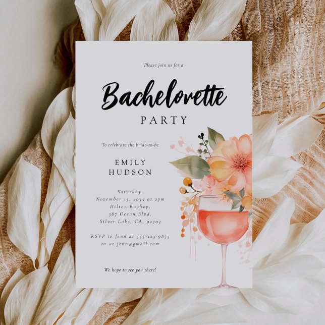 Invitation Aperol Spritz Floral Bachelorette (Créateur téléchargé)