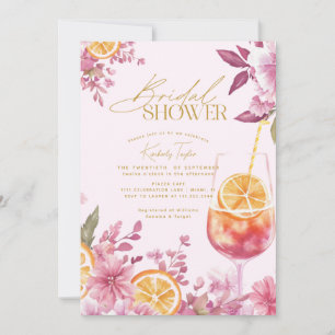 Invitation Aperol Spritz Floral Clair Mariage