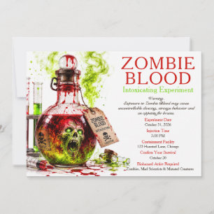 Invitation Apothicaire de sang de zombie Fête d'Halloween