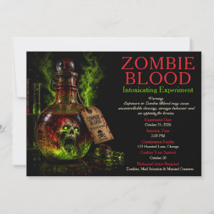 Invitation Apothicaire de sang de zombie Fête d'Halloween