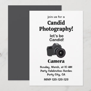 Invitation Appareil photo Photographe Candid Photographie