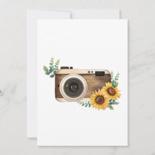 Invitation Appareil photo Tournesol
