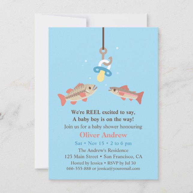 Invitation Appât à poisson mignon pour pêche à la basse et à  (Devant)