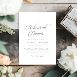 Invitation Appel à la répétition de mariage chic classique