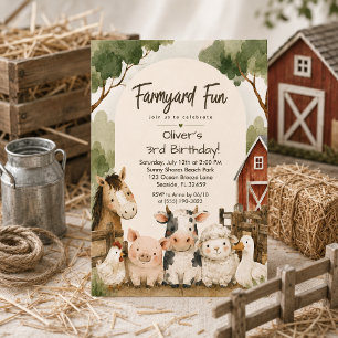 Invitation Appel à tous les animaux de fête Anniversaire de f
