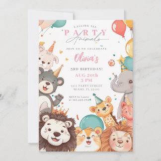 Invitation Appel à tous les animaux de fête Cirque Animaux An