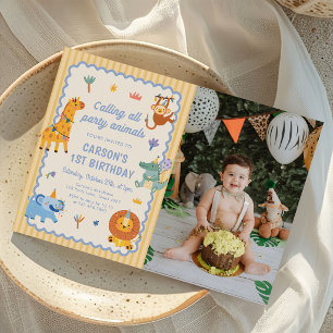 Invitation Appel à tous les animaux de fête Safari Anniversai