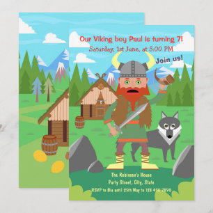 Invitation Appel à tous les enfants viking pour une fête d'an