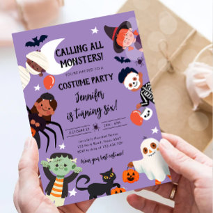 Invitation Appel à tous les monstres Costume d'Halloween Anni