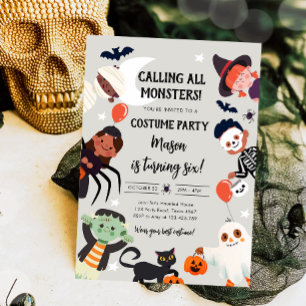 Invitation Appel à tous les monstres Costume d'Halloween Anni