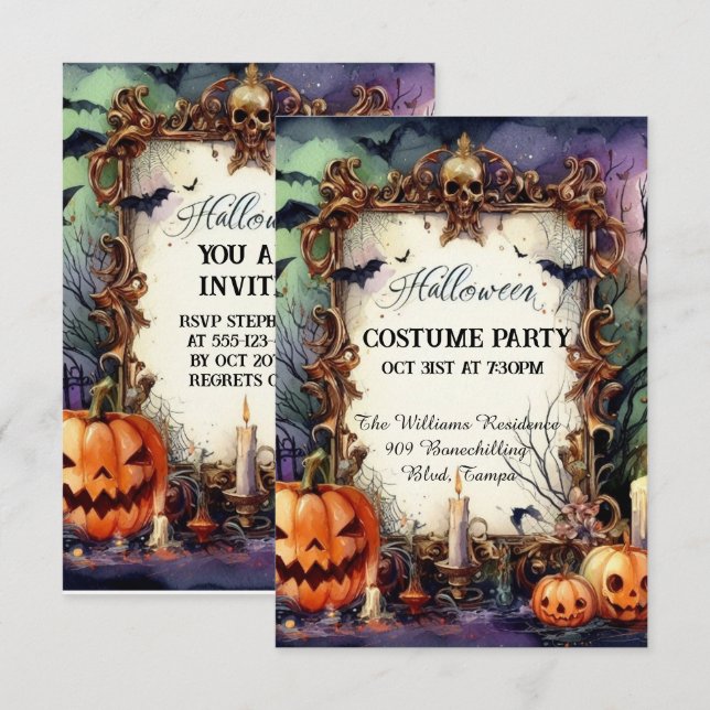 Invitation Appel de carnaval Costume : Halloween sur mesure I (Devant / Derrière)