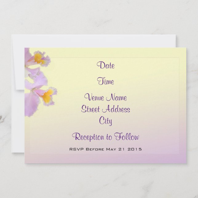 Invitation Appel de mariage à thème Iris violet (Dos)