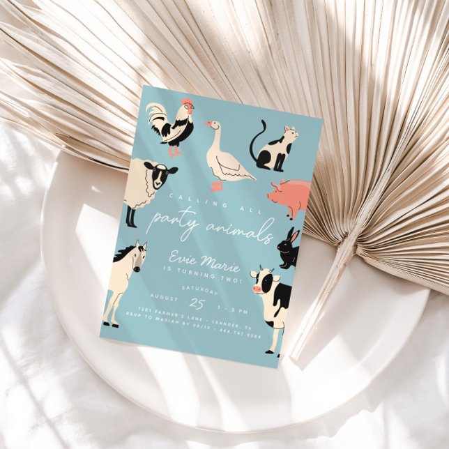 Invitation Appel de tous les animaux de fête | Animaux de fer (Customize the colors throughout this entire design in the editor tool!)