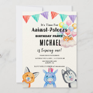 Invitation Appeler tous les animaux de fête garçon fille Safa