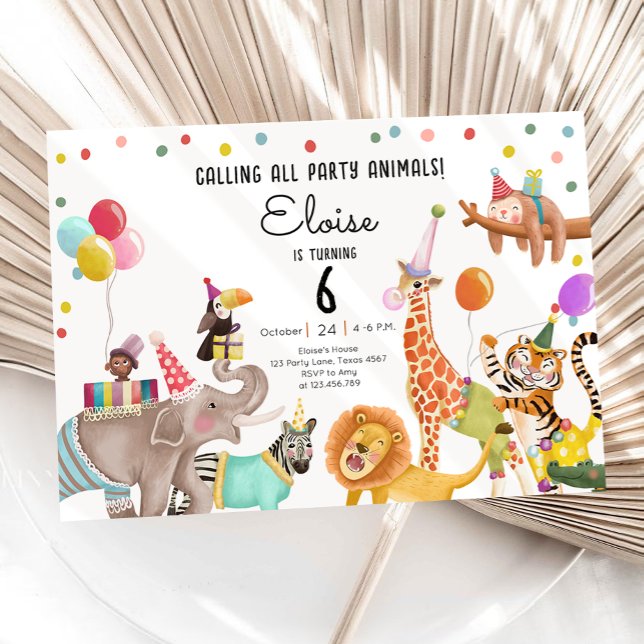 Invitation Appeler tous les animaux de fête Safari Garçon fil (Créateur téléchargé)