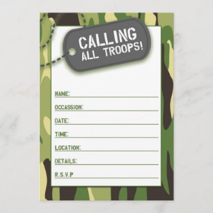 Invitation Appelez Toutes Les Troupes À L'Invitation Vierge
