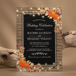 Invitation Appels Automne Rustique Mariage Grange en Bois
