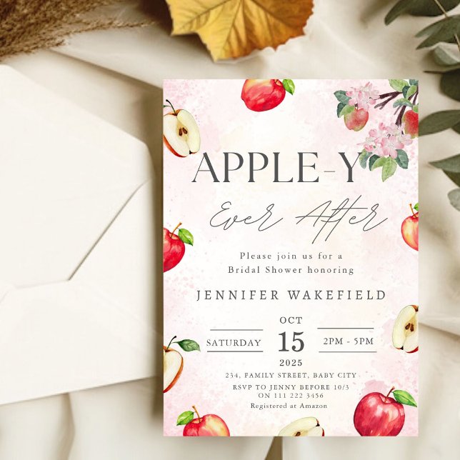 Invitation Apple Appley toujours après la Fête des mariées (Apple Appley Ever After Bridal Shower Invitation)