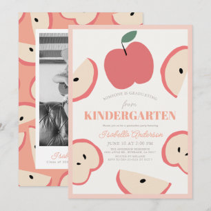 Invitation Apple Photo Rose Girl Kindergarten Graduation