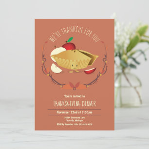 Invitation Apple Pie Thanksgiving Dîner