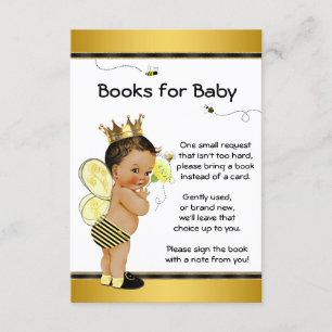 Invitation Apporter Un Livre Ethnic Boy Baby shower Inserts