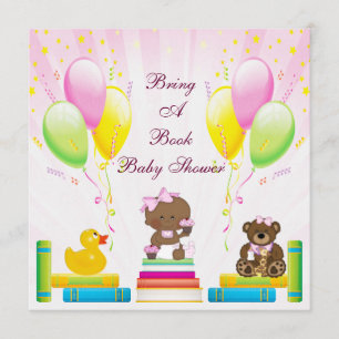 Invitation Apportez à un livre le baby shower ethnique de