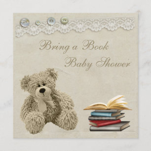 Invitation Apportez à un nounours de livre le baby shower