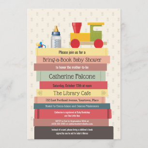 Invitation Apportez un Baby shower de livre