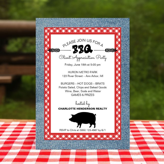 Invitation Appréciation du client immobilier BBQ Party (Client appreciation party BBQ invitations)