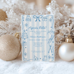 Invitation Après Bébé Code QR de liste de naissance garçon hi