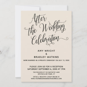 Invitation Après la célébration de mariage Écriture élégante 