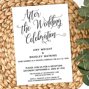 Invitation Après la célébration de mariage élégant script