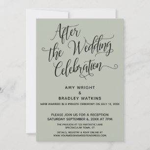 Invitation Après la célébration de mariage élégant script sag