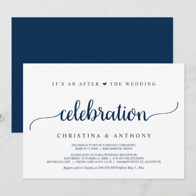 Invitation Après la célébration de mariage, évasion rustique  (Devant / Derrière)