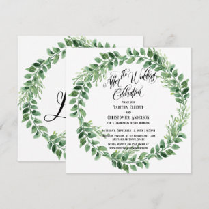Invitation Après la Célébration de Mariage Réception Verte un