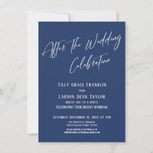 Invitation Après la célébration de mariage simple élégant mar